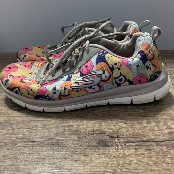 Skechers Relaxed Fit Air-Cooled Work Slip Resistant Dog Print Sneaker - Picture 8 of 10